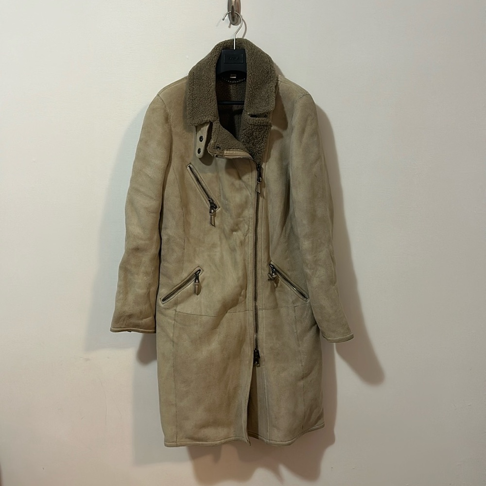 Coach Suede Leather Shearling Jacket size Small